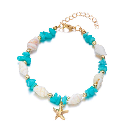 Boho Irregular Gravel Beaded Stone Anklets For Women Summer Ocean Beach Handmade Ankle Bracelet Foot Leg Chain Gift Accessories