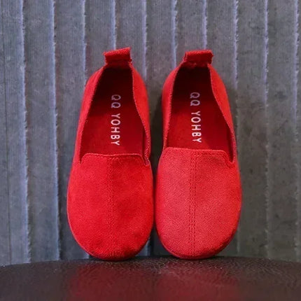 Children's Flat Shoes New Candy Color Simple Casual Shoes Loafers Slip-on Flats Lightweight Boys Girls Leather Shoes Moccasins