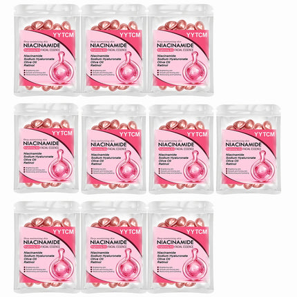 Niacinamide Facial Essence Capsules, Containing Retinol, Olive Fruit Oil, Gardenia Extract, Brighten Skin Tone, Moisturize and Hydrate, and Smooth and Soften Skin (0.5Gx30 Capsules)/Bag-1 Bag