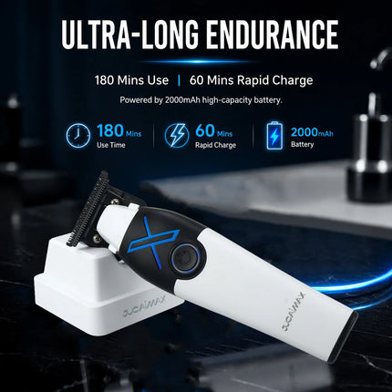 JUCAI X-01 X-02 Professional Hair Clipper Kit for Men DLC Blade 8000RPM Brushless Motor with Base Charger Hair Cutting Machine