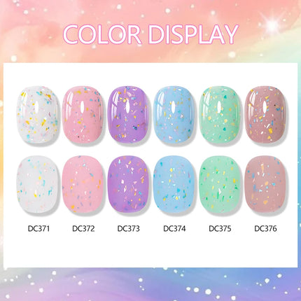 2 In 1 Macaron Color Glitter Rubber Base Gel Nail Polish Semi Permanent Soak off Self Leveling UV LED Gel Varnish Nail Supplies