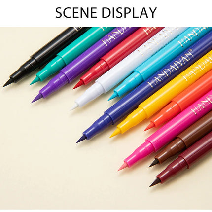 12 color rainbow DIY colored eyeliner is not easy to smudge matte eyeliner pen