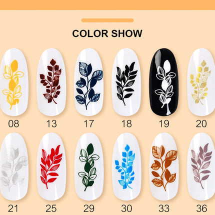 11ml Nail Stamping Polish Set Gold Silver Black White Nail Art Printing Varnish for Nail Stamp Plate Design Manicure Paint Oil