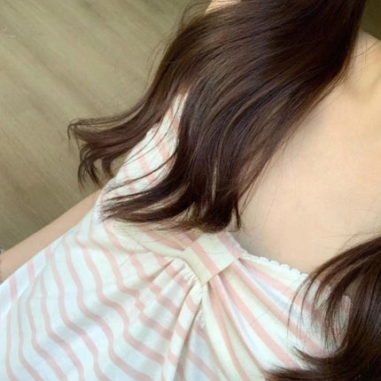 Japanese Sweet Vest Women Clothing Vintage Striped Sleeveless Tees Fashion Summer Camis Ruffles Slim Fit Vintage Tank Ropa Mujer