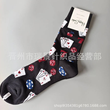 High Quality Fashionable Men's Mid-Calf Cotton Socks HappySocks New Arrival Suitable for All Seasons Swedish Design