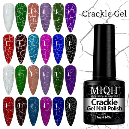 Crackle Nail Polish Gel, 7ML/0.24oz - Hypoallergenic, Acetone-Free, Blow-Dryable for Quick Cracking Effect