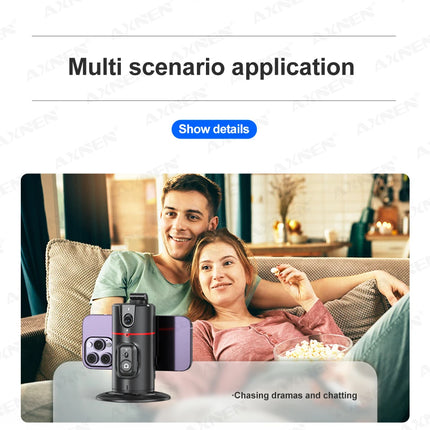 AXNEN P02 360 Rotation Follow-up Gimbal Stabilizer Monopod Desktop Tracking Gimbal with Remote for Phone Live Photography