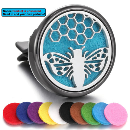 1pc Refillable Car Air Freshener Perfume Diffuser Clip, Auto Air Vent Car Interior Car Aromatherapy Diffuser With 10pcs Pads