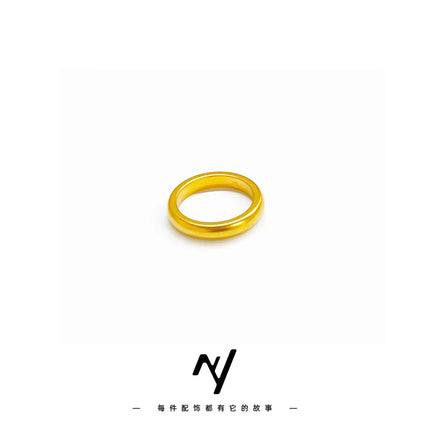 Pure Gold Classic Plain Band Women's 24K Gold AU999 - Perfect Arc, Timeless Treasure, Collection Worth