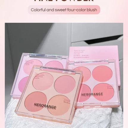 4 Colors Blush Powder Face Makeup Set Mixed Sweet Warm Colors Matte Cheek Powder Facial Beauty Cosmetic Makeup Blush