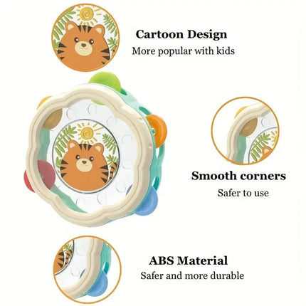 Montessori Musical Instruments Hand Drum Shaking Rattles Infant Kids Interactive Educational Toys Baby Sensory Newborn Gift