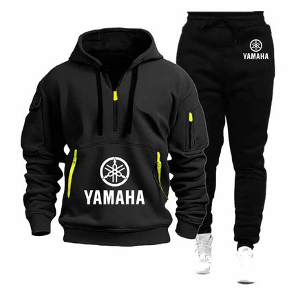 YAMAHA 2026 Spring Autumn Men's Half Zipper Hoodie Sweatshirt Casual Sports Pullover Harajuku Long-sleeved Loose Coat Windproof