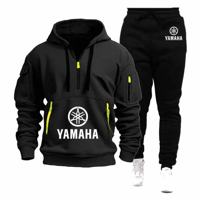 YAMAHA 2026 Spring Autumn Men's Half Zipper Hoodie Sweatshirt Casual Sports Pullover Harajuku Long-sleeved Loose Coat Windproof