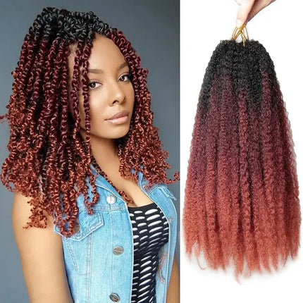 Marley Twist Braiding Hair 18Inch Long-Lasting Fluffy&Tangle-Free Cuban Twist Hair Crochet Hair Ombre Honey Brown T1B/30/27