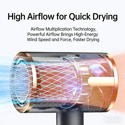 New Foldable Hair Dryer 2400W High Power 15 Second Quick Drying Hair Salon Home Cold and Hot Air Silent Hairdryer