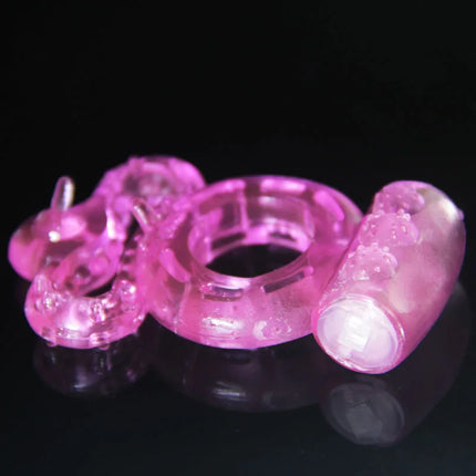 lasting ring triple vibrator waterproof clitoris Massager masturbation Vibrating cocking delay ejaculation vibe Sex Toys For man