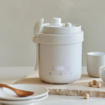 600ml Multi-function Rice Cooker Ceramic Non-stick Fast Electric Cook Pot Portable Electric Lunch Box Office Hot Meal Bento Meal