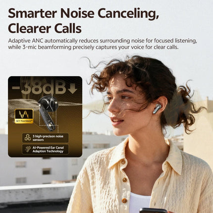QCY AilyBuds E50 HT11 Wireless Earphones Hi-Res Adaptive Hybrid ANC Headphone Bluetooth 6.0 Spatial Sound Earbuds 11mm Drivers