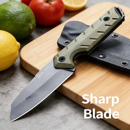 7CR13 Stainless Steel Kitchen Knife with G10 Handle & KYDEX Sheath, Sharp Chef Knife for Home Cooking & Professional Use