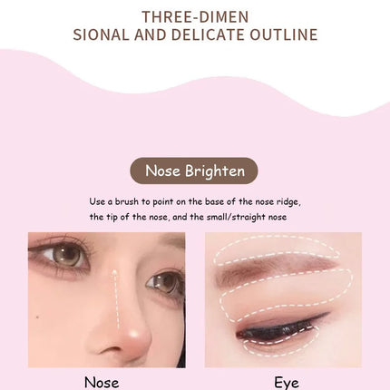 White Pink Liquid Brightening Concealer Matte Face Highlight Stick Cover Acne Spot Dark Circles Moisturizing Concealer Makeup