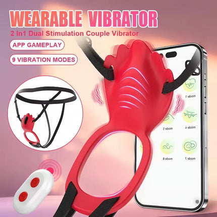 APP Remote Control Wearable Panty Vibrator for Women Vibrating Clit Stimulator Penis Ring for Men Female Sex Toys Couples Games
