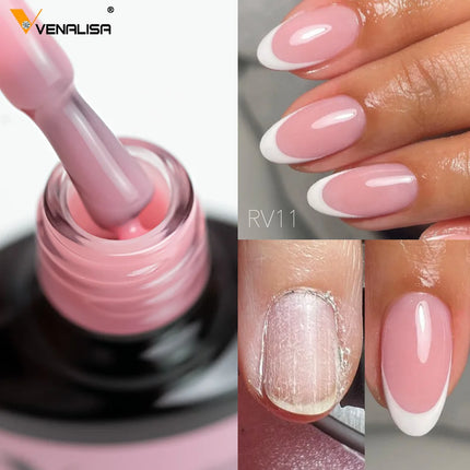 7.5ml Venalisa HEMA Free TPO Free Rubber Base Jelly Pink Soak Off UV LED Gel Polish Semi Permanent Nail Manicure Varnish