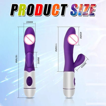 Rabbit Vibrator for Women Beginner G-Point Powerful Vibrating Massager Vaginal Clitoris Nipple Stimulator Female Adult Sex Toys