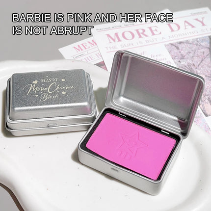 4 colors available iron box monochrome blush, peach color brightening skin tone matte blush plate, modify the outline color does