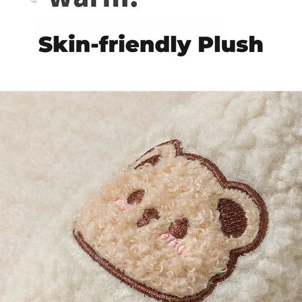 Cute Bear Fluffy Slippers Warm Plush House Shoes for Women and Men