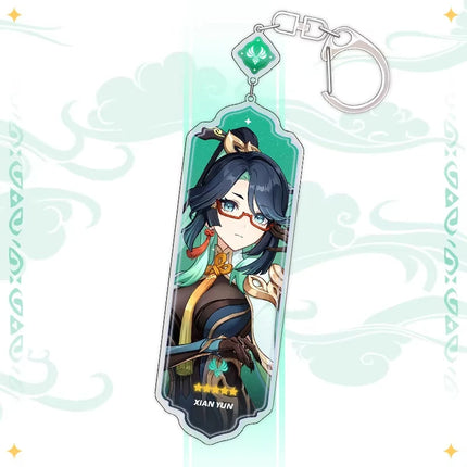 Anime Keychain Linnea Flins Durin Mualani Furina Arlecchin Key Chain Accessories Genshin Impact Cute Bag Pendant Key Ring Gift