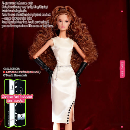 12.6in 1/6 Ball-Jointed BJD/MJD - 12-Joint Posable, Realistic Skin, Collector’s Premium Gift (Figure Only)