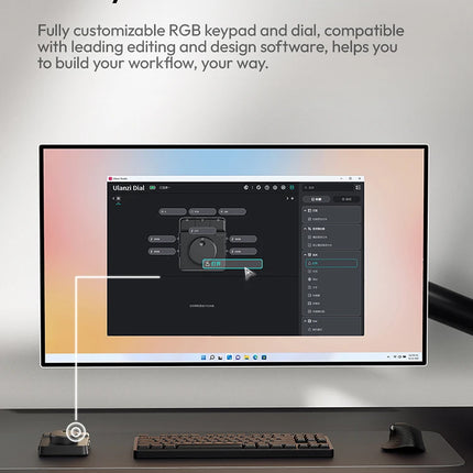 Ulanzi D100H Dial Creative Controller Video Editing Assistant for Youtube Tiktok PR PS Support Bluetooth Key Production Console