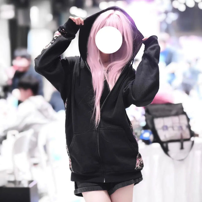 Women Clothing Harajuku Hoodies Coats Y2k Tops Streetwear Oversized Jackets Casual Hooded Fashion Sweatshirts 2025 Ropa Mujer