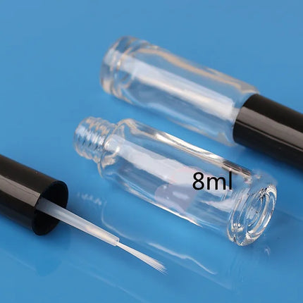 10/30/50pcs 8ml Liquid Blush Bottle Nail Polish Bottle Empty Plastic Bottle Glue Bottle Refill Paint Bottle With Brush