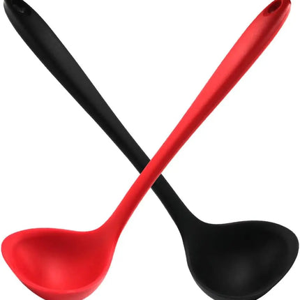 Silicone Ladles Soup Spoons Nonstick Heat Resistant Large Soup Ladle with Long Handle for Home Kitchen Cooking