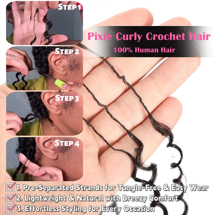 #27 Honey Blonde Small Spirals Curly Feather Human Crochet Hair Extensions Miracle Knots Pre-Separated Pixie Curls Crochet Hair