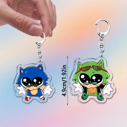 Cute Cartoon Hedgehog Keychain Accessories Bag Charms Anime Animal Meme Keychains Keyrings Jewelry Fans Gift