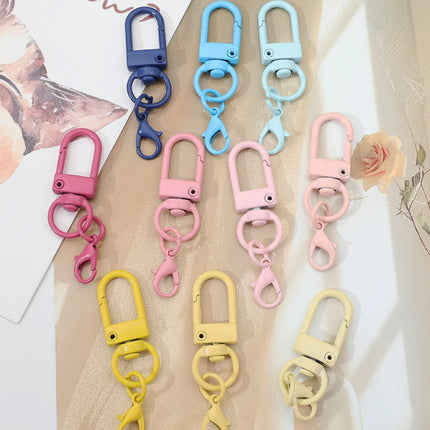 Lobster Clasp Spring Buckle Keychain with Chains Colorful Keyrings for DIY Jewelry Making Carabiner Key Ring Hooks Bags Buckle
