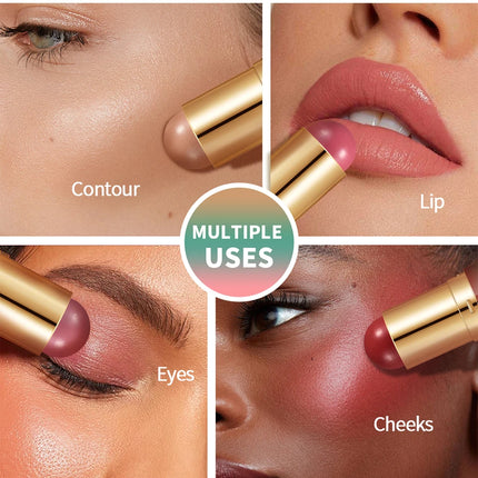 Lakerain Butter Makeup Stick Nature Bronze Colored Matte Effect Moisturizing Smooth Dual-head Design Multi-purpose Makeup Stick