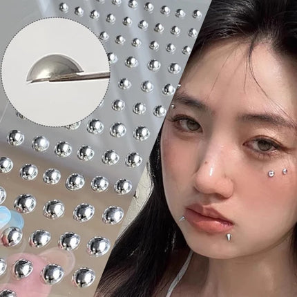 Self Adhesive Fake Lip Eyebrow Stickers Non Piercing Nose Ring Stickers Belly Button Nails  Reusable Body Earring Studs Stickers