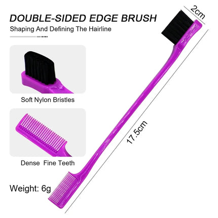 3pcs Hair Styling Comb Set Teasing Hair Brush Triple Teasing Comb Rat Tail Combs Edge Brush Hair Tail Tools Braid Tool Loop