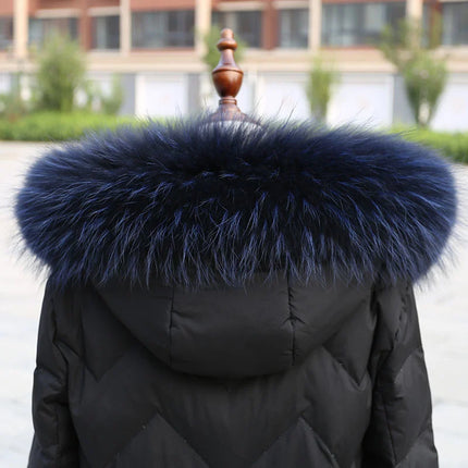 Natural Real Raccoon Fur Collar winter women Down Coat Hood Decor Fur Trim Warmer Fur Scarf Ladies Genuine Luxury Shawls