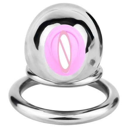 LEZEE Male Chastity Cage Chastity Belt With Peeing Hole Silicone Imitation Clitoris Plug Penis Cages Urethral Lock Sex Toys