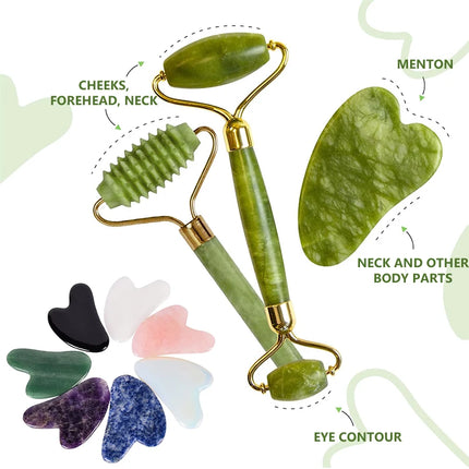 Gua Sha Massager Roller for Face Neck Eye Jade Store Scraper Roller Massage  Lifting Body Slimming Guasha Skin Beauty Care Tools