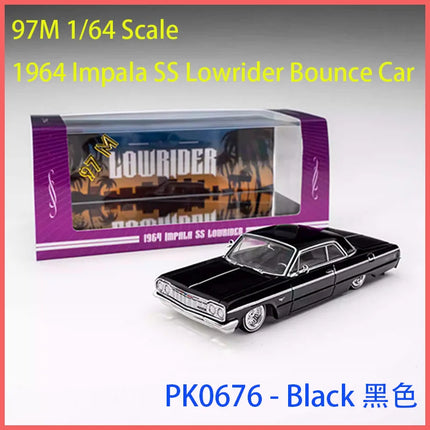 97M Model 1/64 Scale 1964 Impala SS Lowrider Bounce Car Alloy Car Model Classics Adult Souvenir Gift Static Display