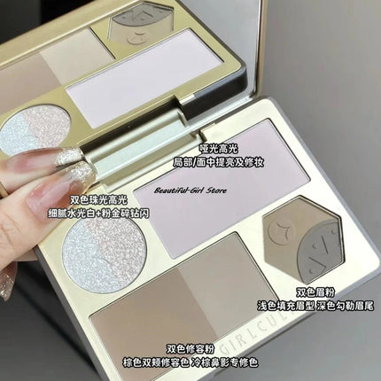 Girlcult Gold Digger Series Face Integrated Palette Pearl Matte Highlights Blush Brighten Contour Face Makeup
