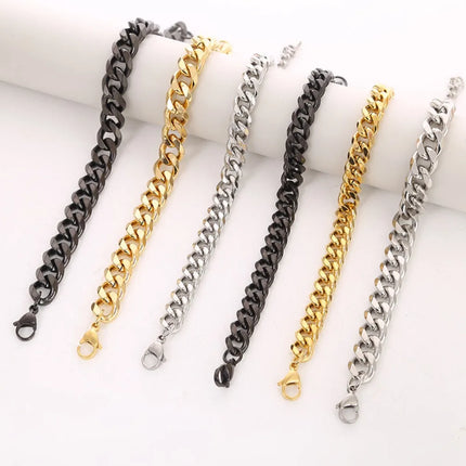 Trendy Cuban Chain Bracelet 3/5/7mm Width Classic Stainless Steel Bracelet for Men Women Jewelry Party Gift