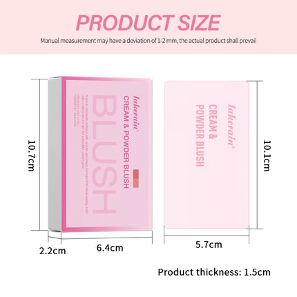 Creme & Powder Blush Duo Long Wearing Matte & Dewy Finish High Pigment Pink Candy Peach Blush Palette Vibrant Orange Red Blush