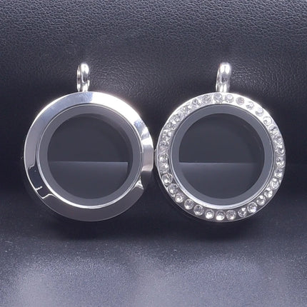 1Pc Stainless Steel Openable Glass Coin Bezel Cremation Urn Locket Pendant Round Reliquary Picture Medaillon кулон Jewelry