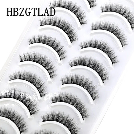 10 Pairs Mink Fake Eyelashes Faux 3D Natural Long False Eyelashes 3d Mink Lashes Soft Fluffy Lashes Extension Makeup Kit Cilios